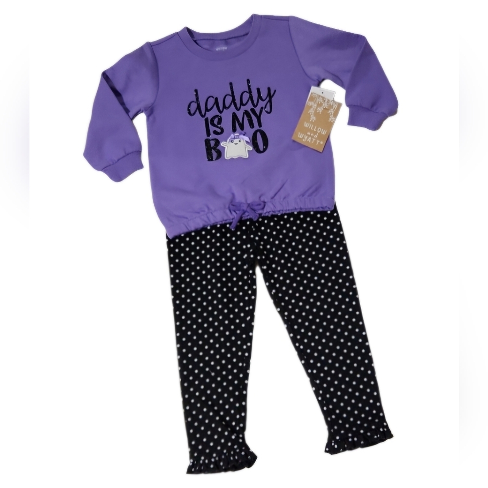 Willow and Wyatt 2 pc Halloween Outfit "Daddy is My Boo" 2T